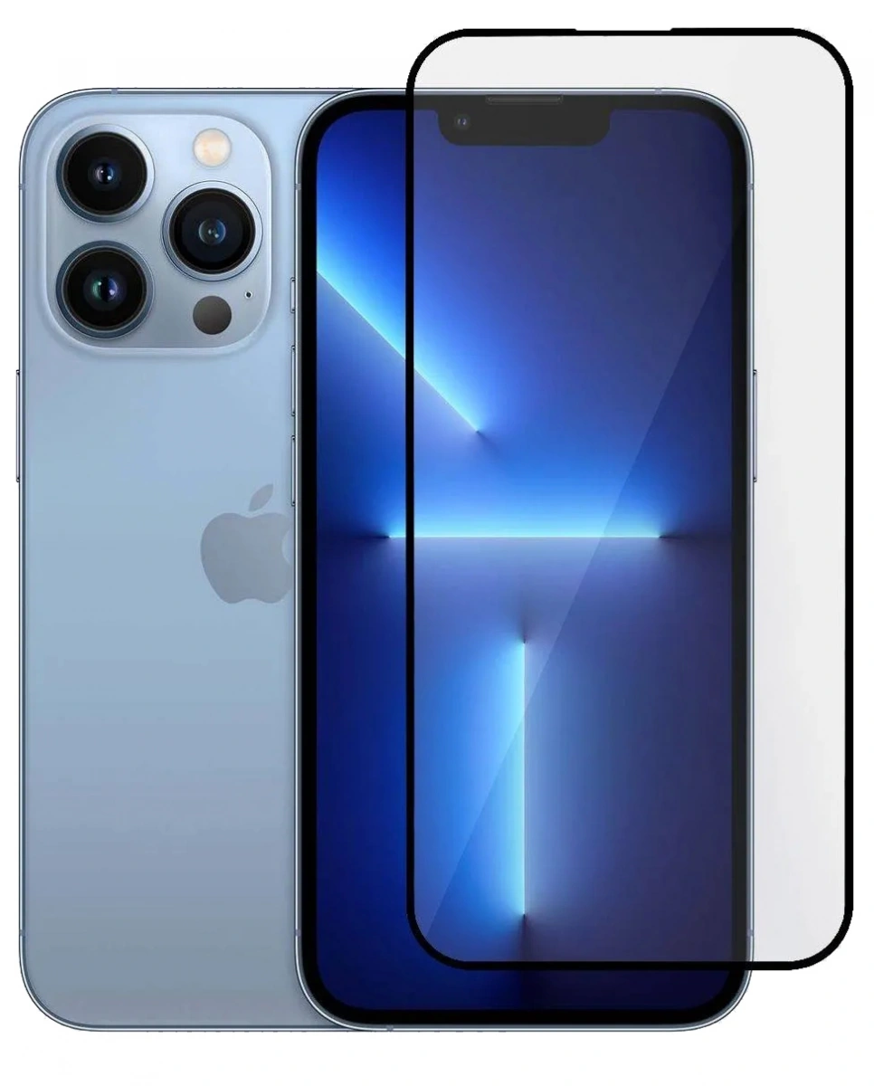 Защитное стекло 2.5D для iPhone 13 Pro Max/ iPhone 14 Plus, Чёрное. Фото 1
