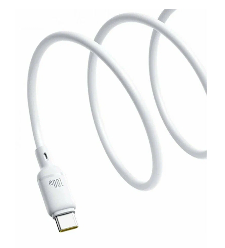 Кабель Baseus Silky Series Type-C to Type-C 100W 2м, Белый (P10377704213-01). Фото 4