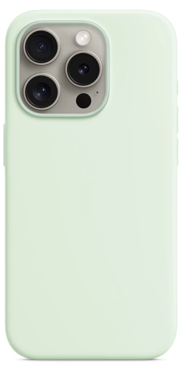 Накладка Silicone Case With MagSafe для iPhone 15 Pro, Soft Mint