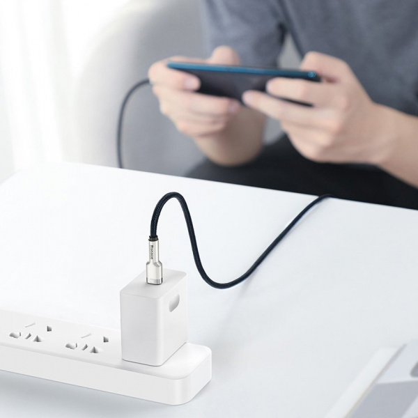 Кабель Baseus Cafule Series Metal Data Cable Type-C to Type-C 100W 2m, Чёрный (CATJK-D01)